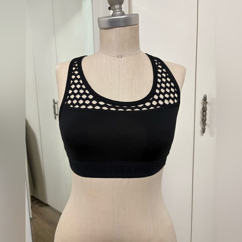 Victoria’s Secret PINK Ultimate Sports Bra Small Black High Impact Racerback
